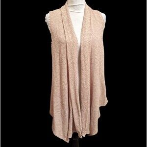 Crochet Sleeveless Long Cardigan Sweater Vest Creamy Toffee  Cottagecore   XL